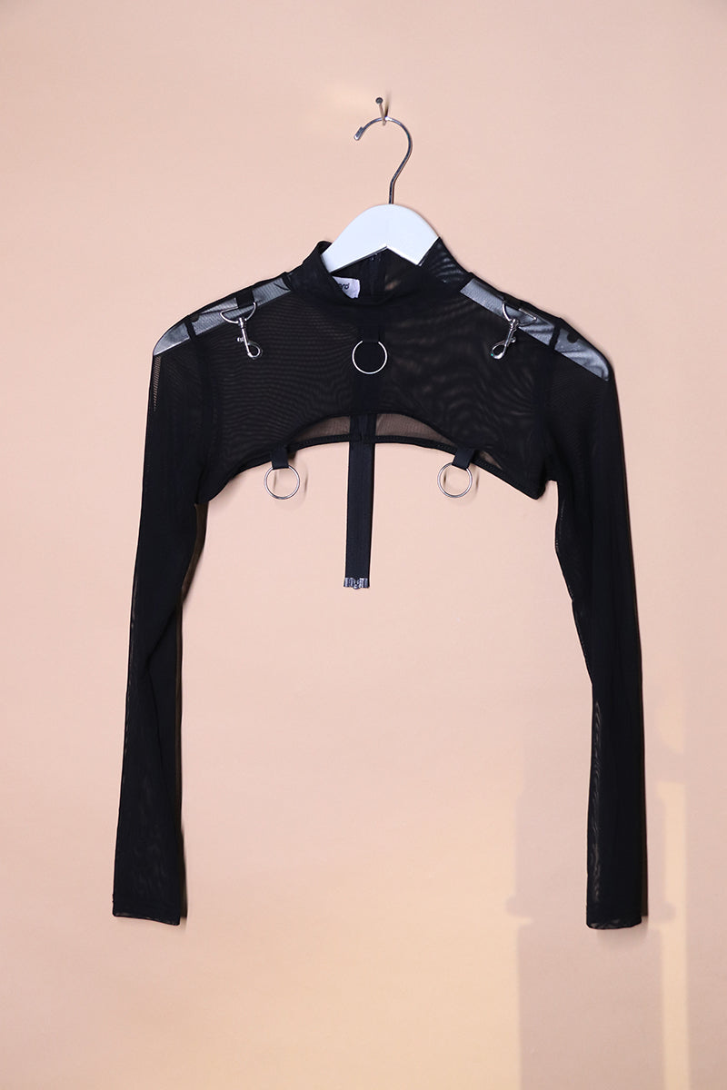 Sample#01521- Harnness Arm Guard Skinny Fit Long Sleeve Crop-M