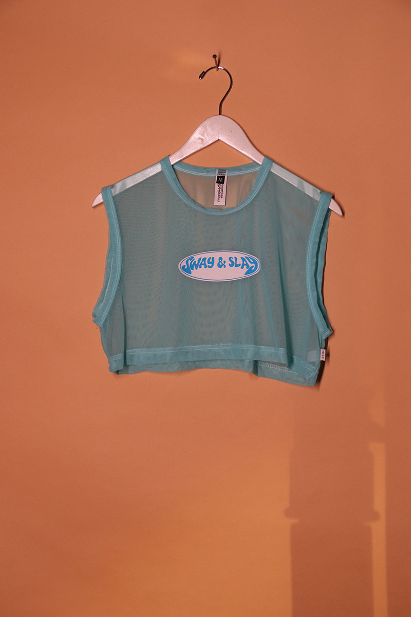 Sample#01530- Sway And Slay Mesh Extreme Crop Tank-M