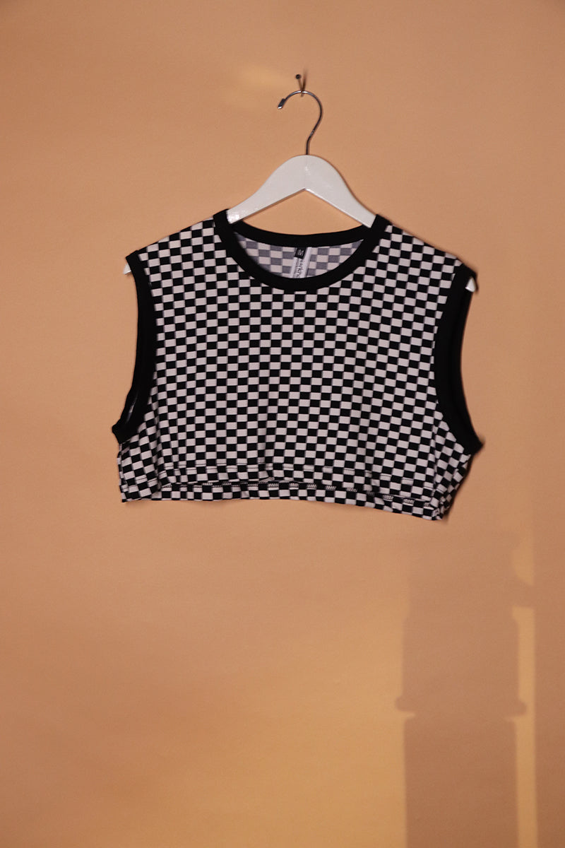Sample#01536- Checkers Extreme Crop Tank-M
