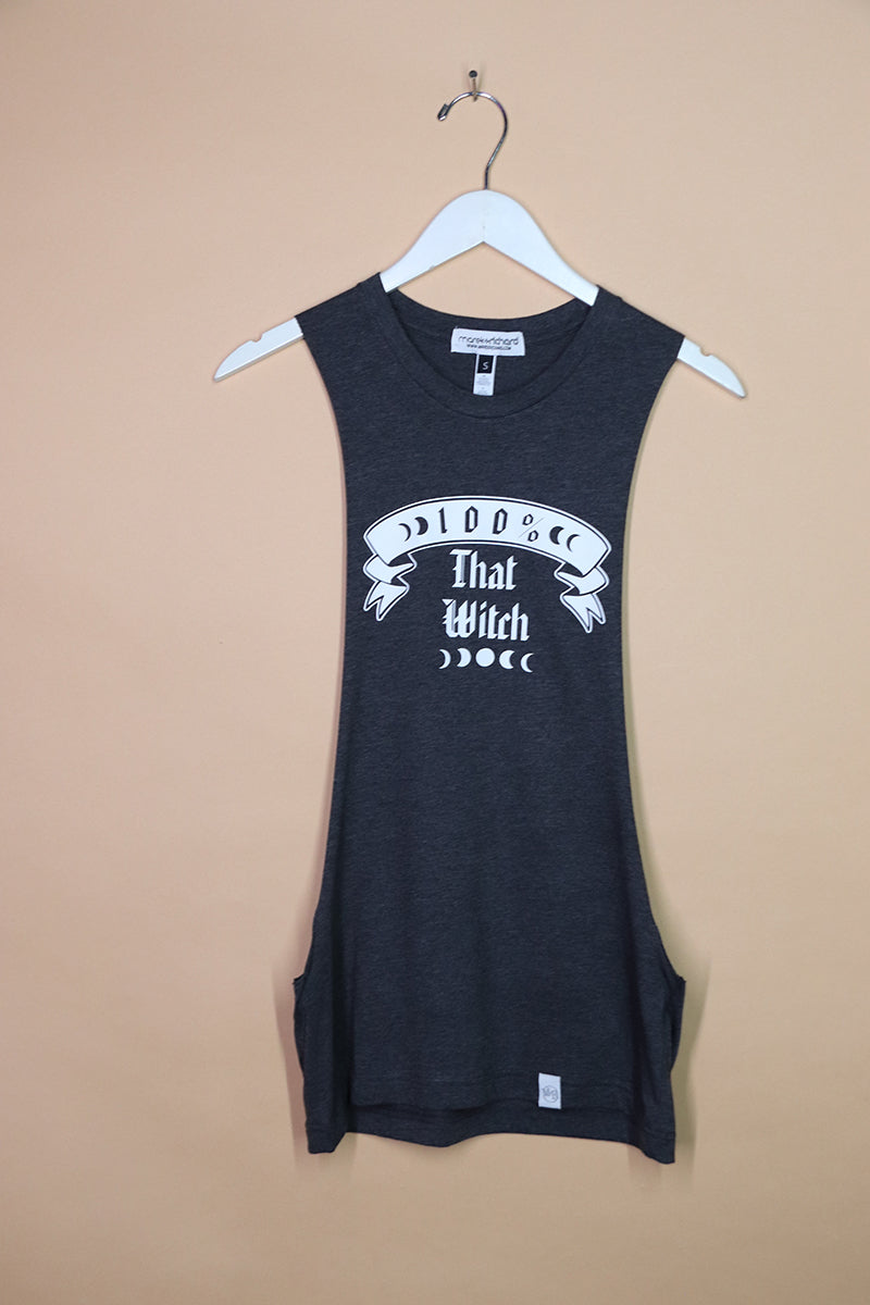 Sample#01634- That Witch Charcoal Low Arm Tank-S