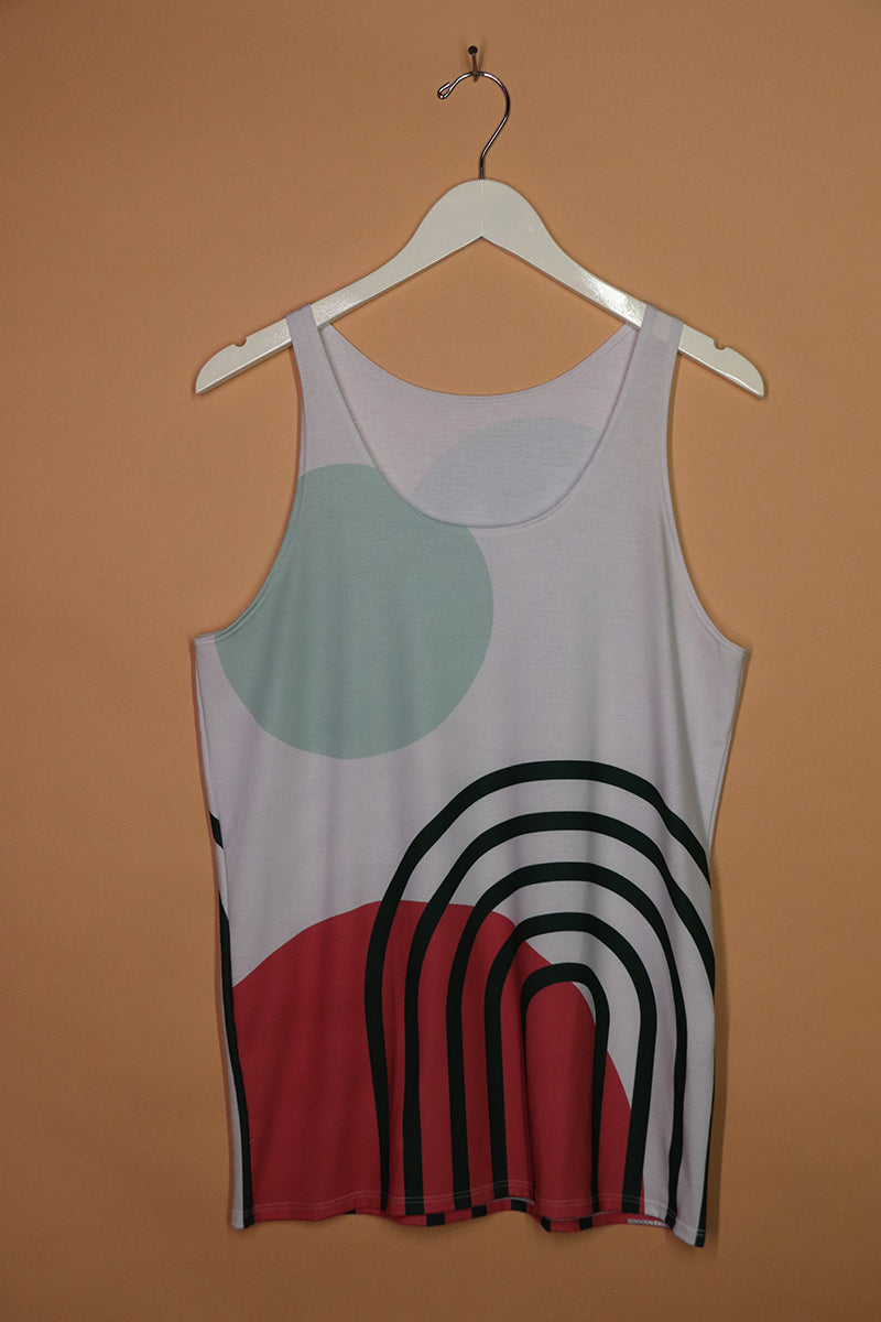 Sample#01660- Bohoo Dots And Lines Racerback Tank-S