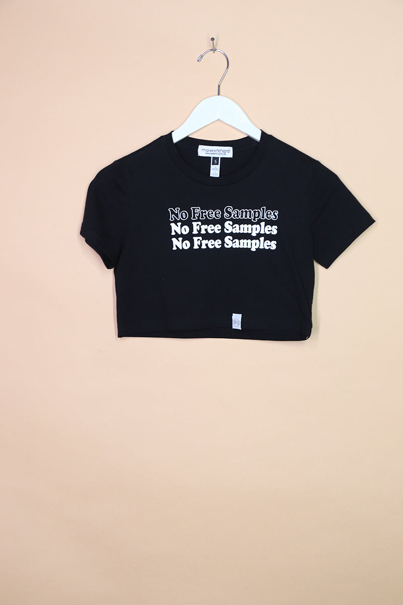 Sample#01688- No Free Samples Fitted Crop Tee-S