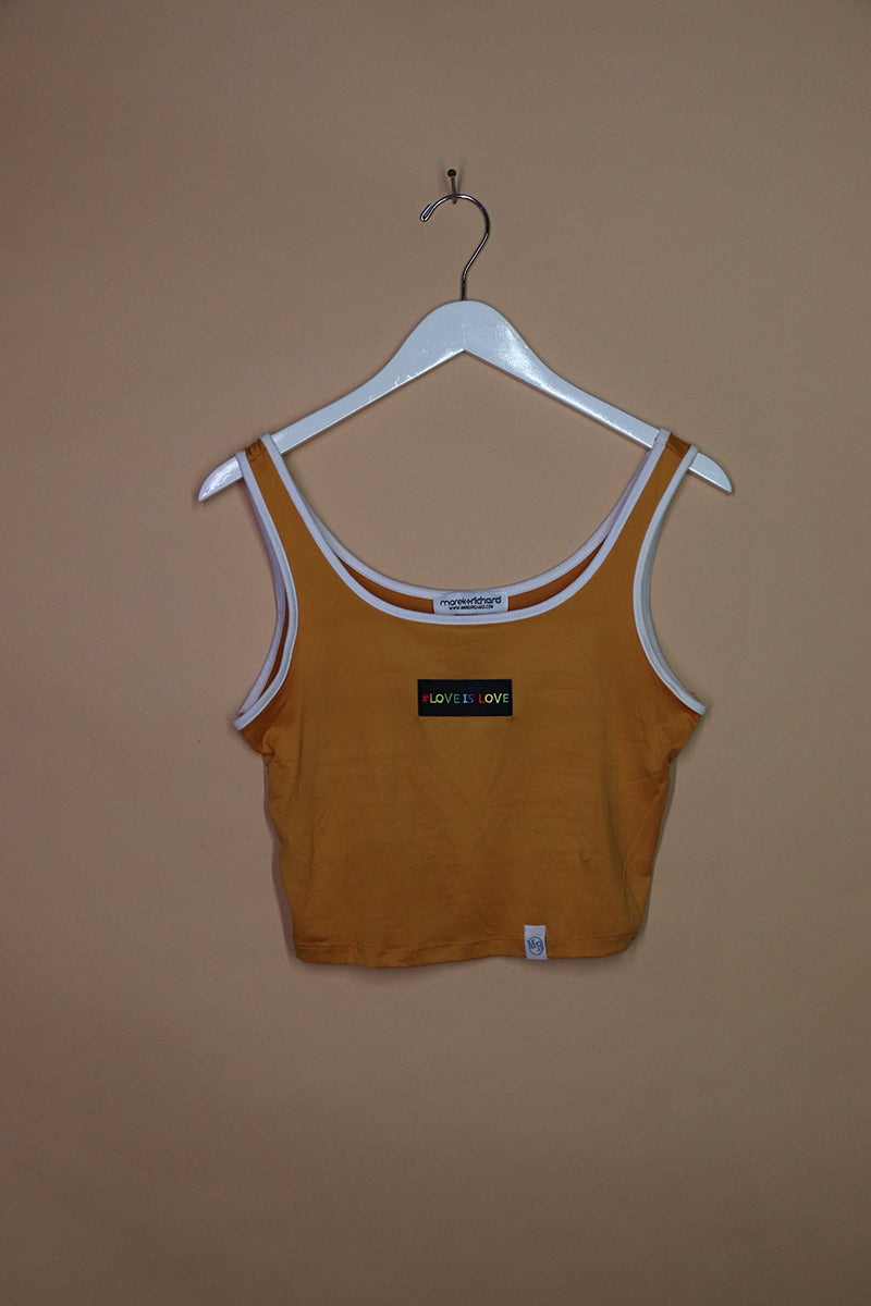 Sample#01740- Love Is loVe Crop Racerback Tank-M