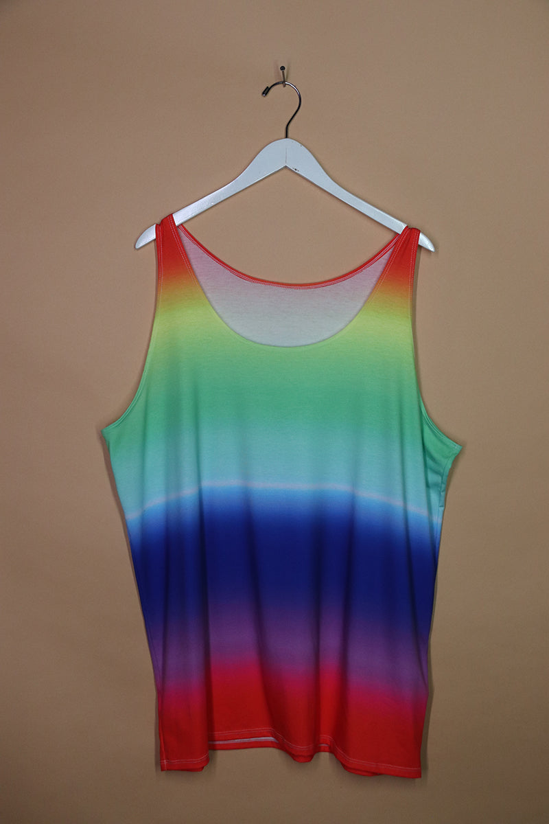 Sample#01769- Rainbow Ombre Racerbcak Tank-2XL
