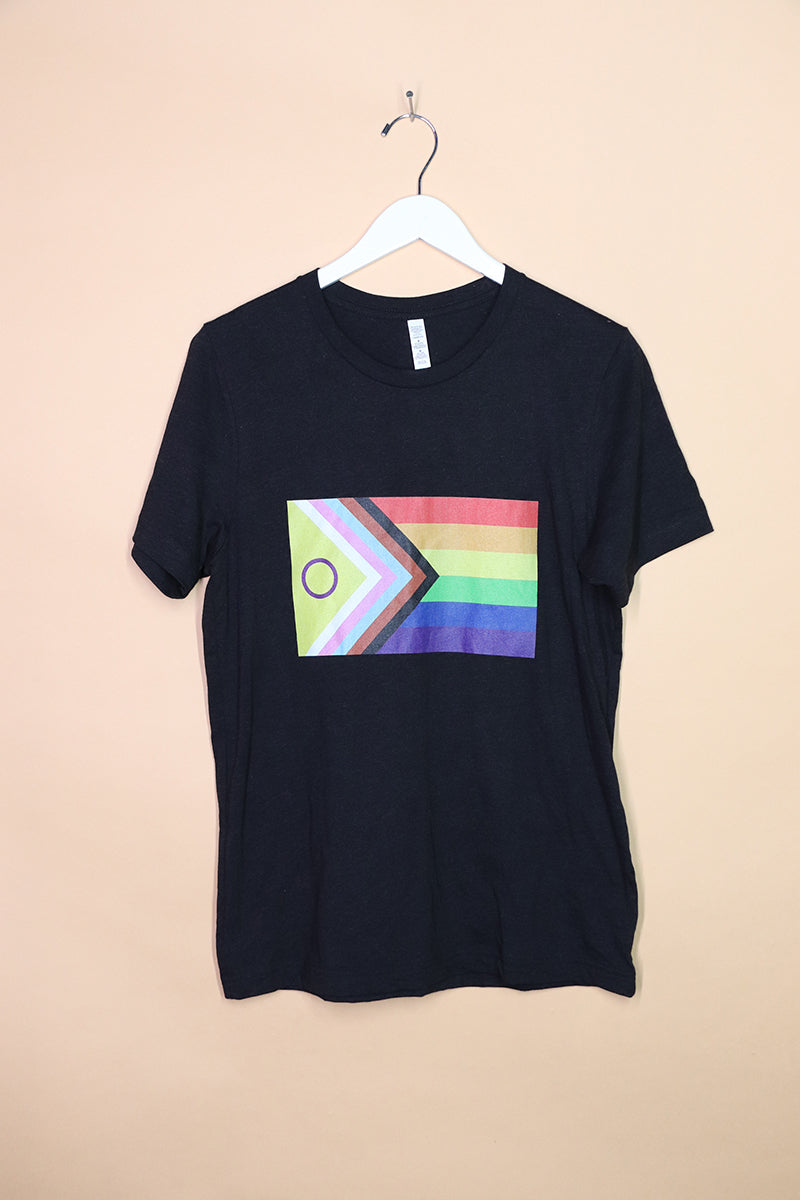 Sample#01775-Newest Pride Flag Black Tee-M