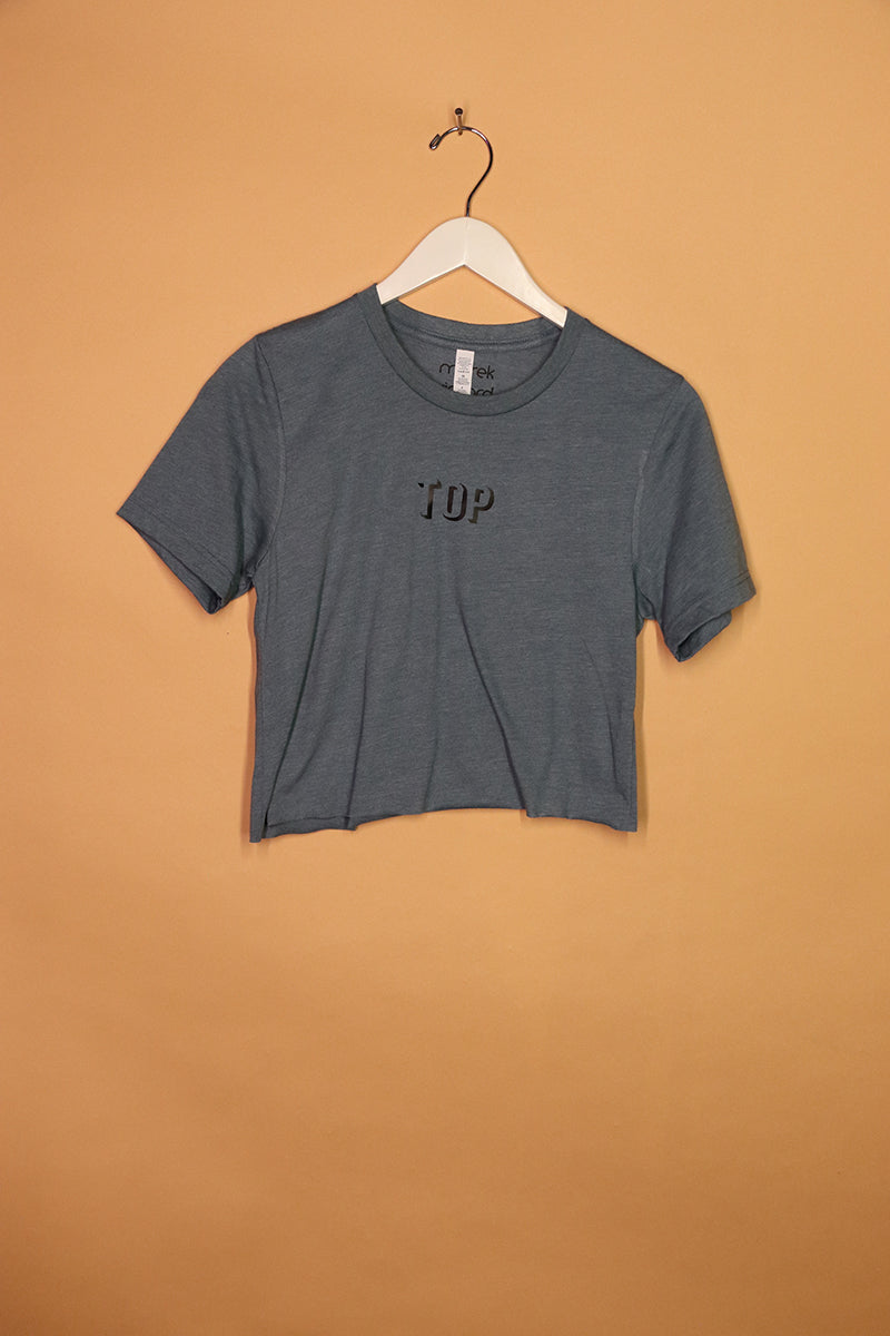 Sample#01801- Top Blue Heather Crop Tee-S