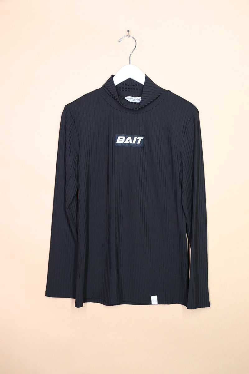 Sample#01808- Bait Ribbed Black Turtleneck-M