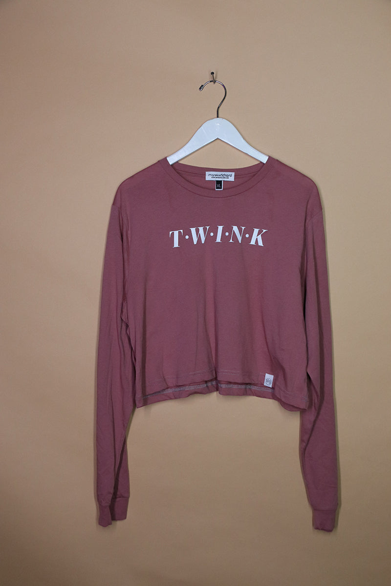 Sample#01833- Twink Mauve Long Sleeve Crop Tee-XL
