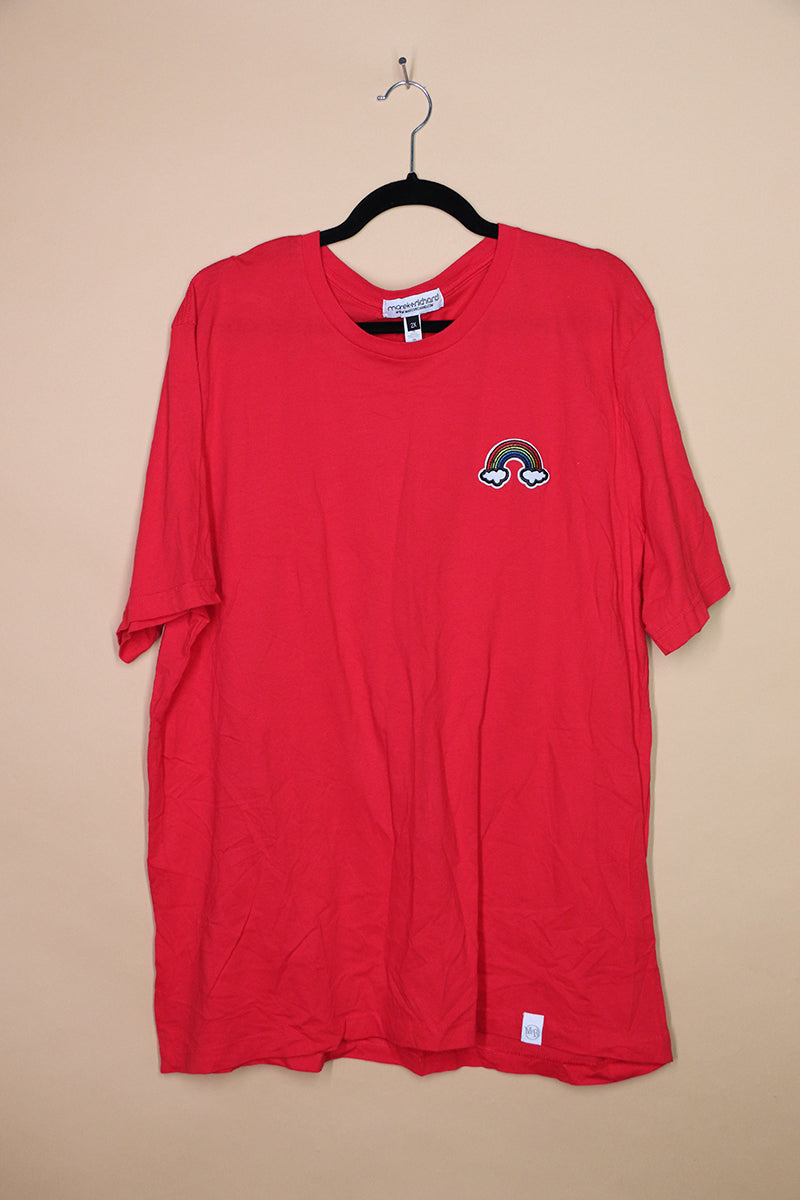 Sample#01881- Rainbow Patch Red Tee- 2XL