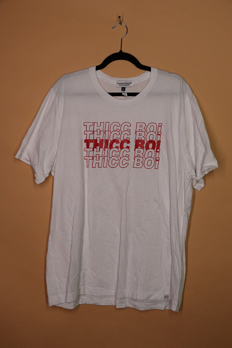 Sample#01891- Thicc Boi White Tee- 2XL