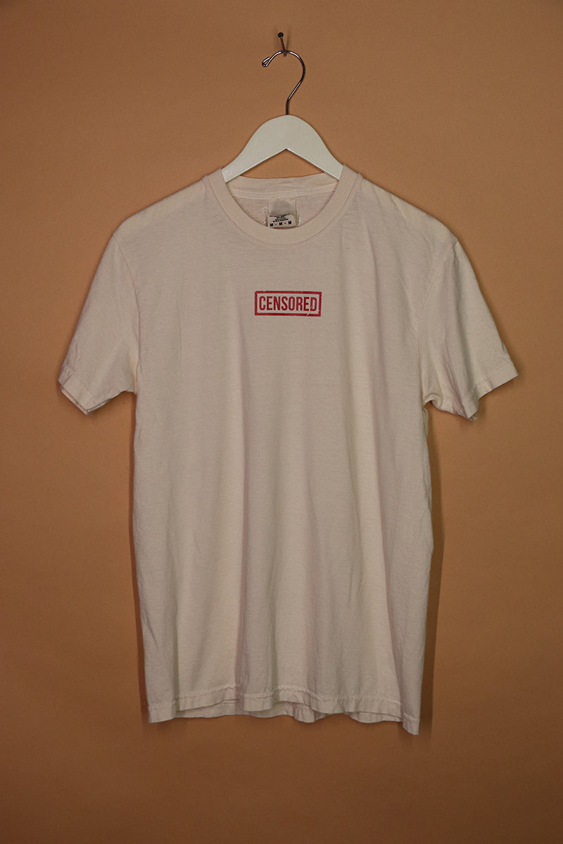 Sample#01912- Censored Cream Tee-M