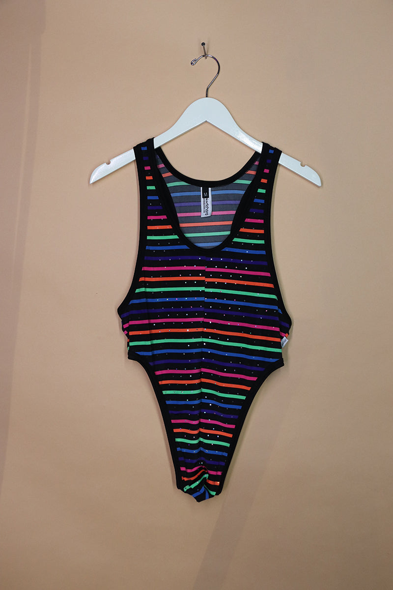 Sample#01942- Neon Stripes Bodysuit-M