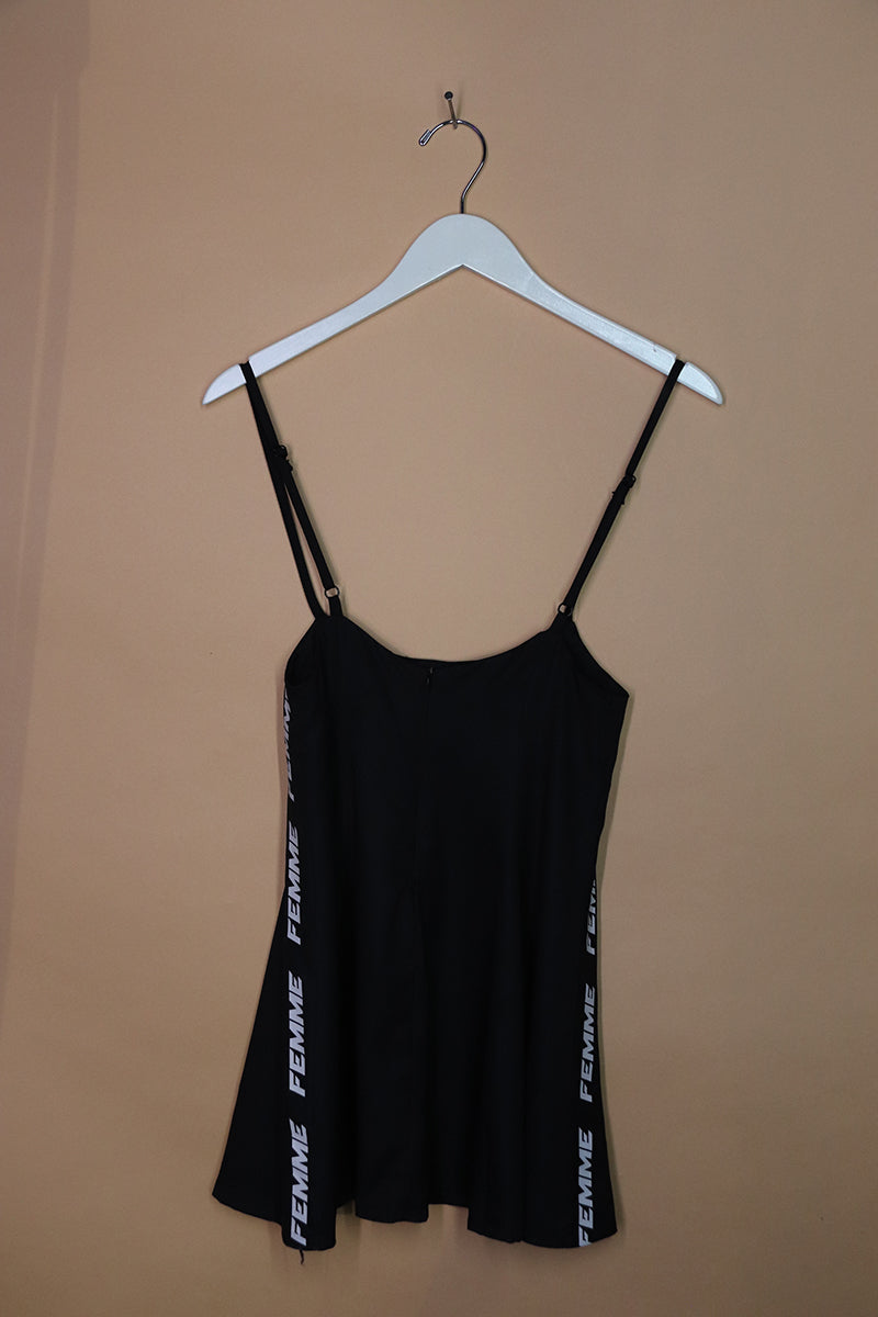 Sample#01963- Femme T-Shirt Dress Black-S