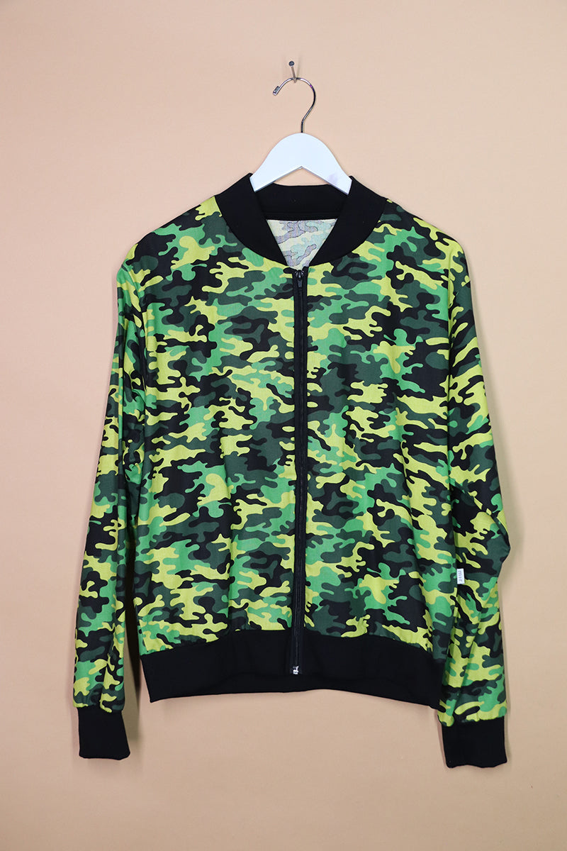 Sample#01975- Green Camo Print Jacket-M