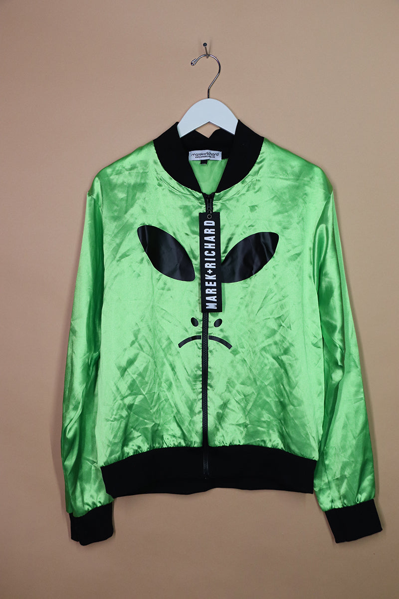 Sample#01977- Alien Face Neon Green Jacket-L