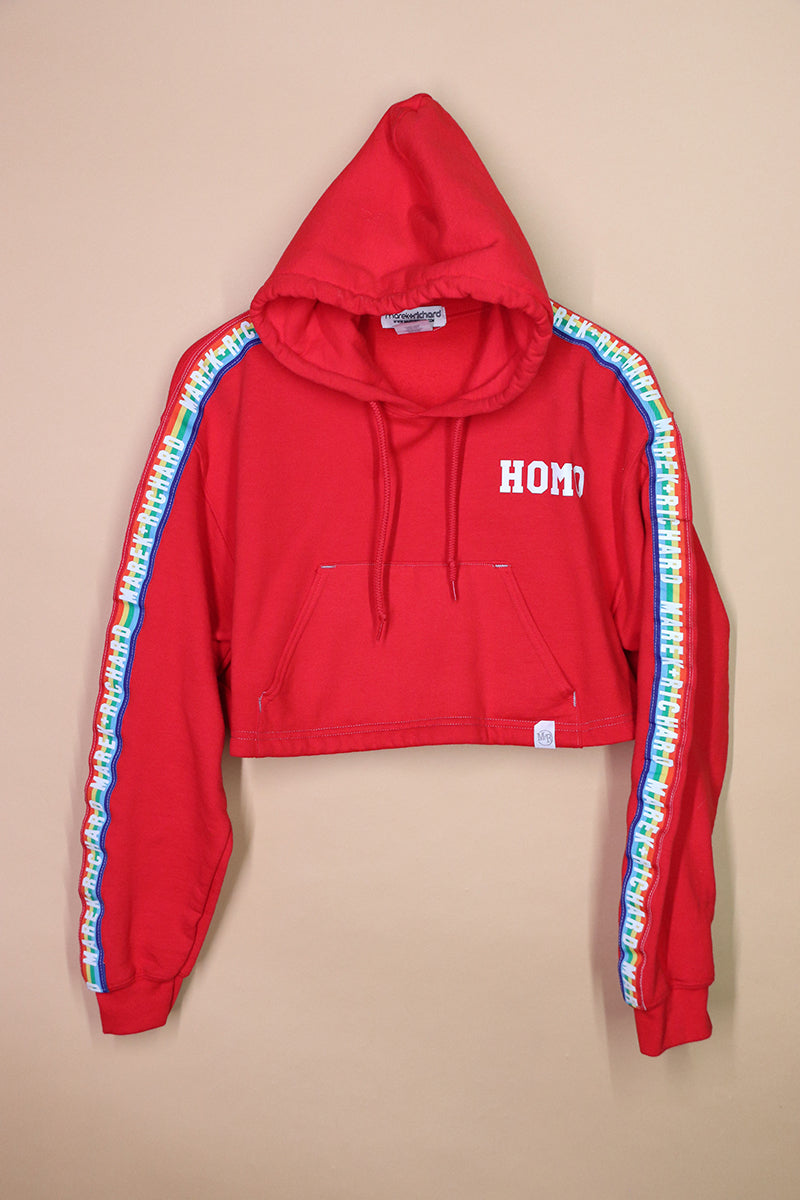 Sample#02007- Homo 24/7 Red Crop Hoodie-M