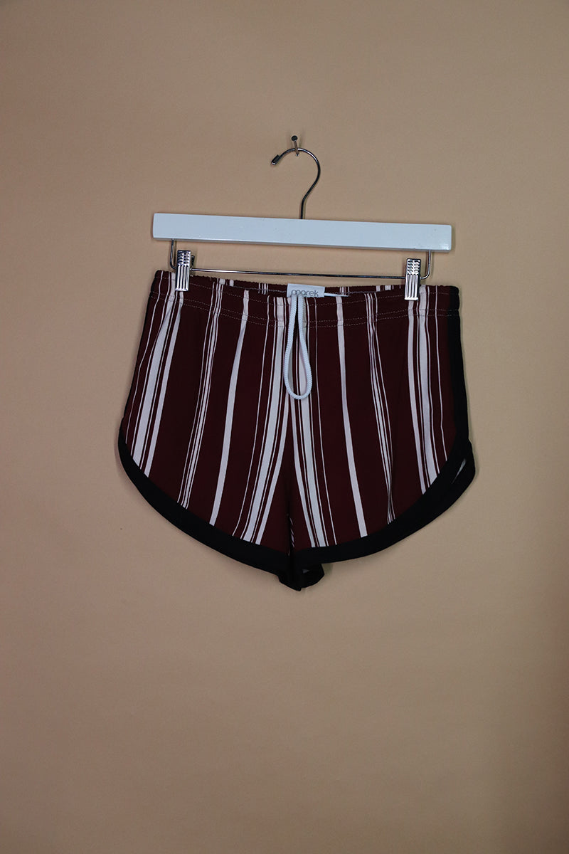 Sample#02027- Heritage Stripe Marron Running Shorts-S