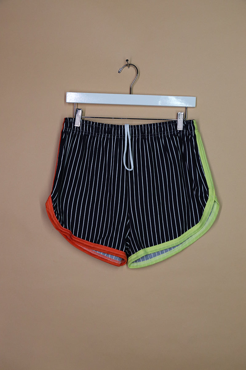 Sample#02051- Retro Pride Navy Stripe Running Shorts-L