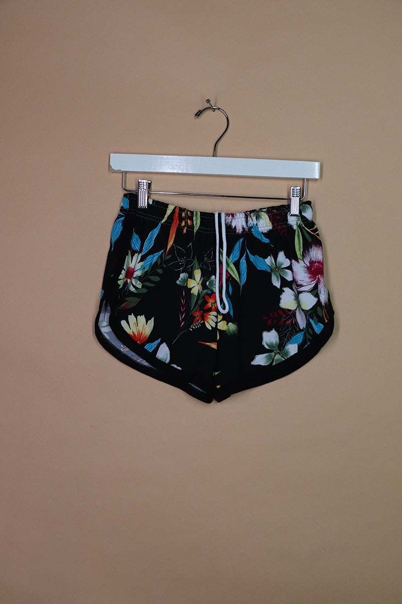 Sample#02080- Midnight Bouquet Running Shorts-XS