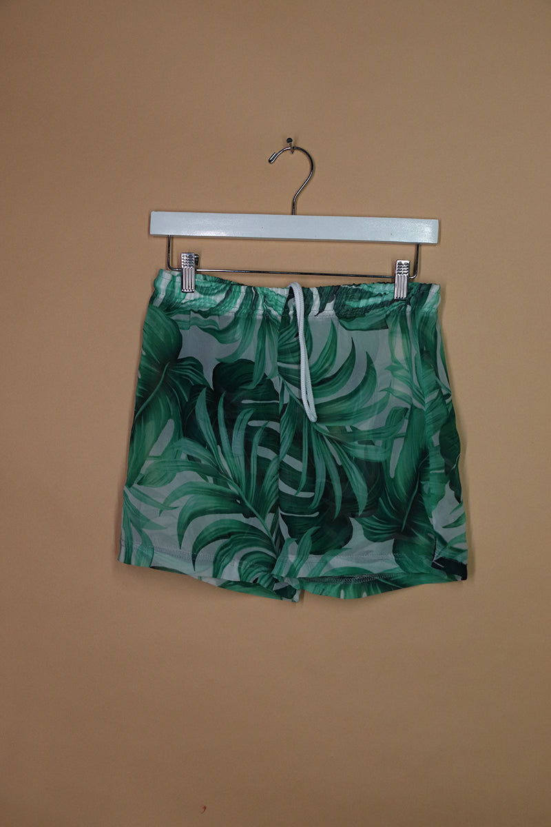 Sample#02108- Tropical Palms Athletic Shorts-S