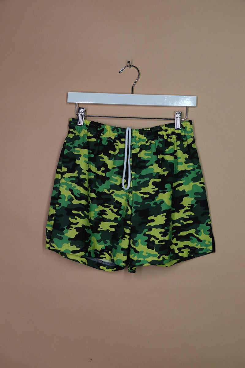 Sample#02116- Yellow Camo Athletic Shorts-S