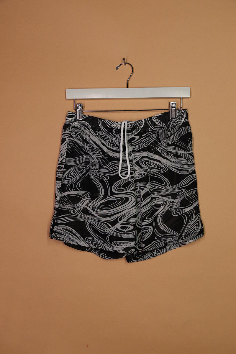 Sample#02121- Warped Swirls Athletic Shorts-S