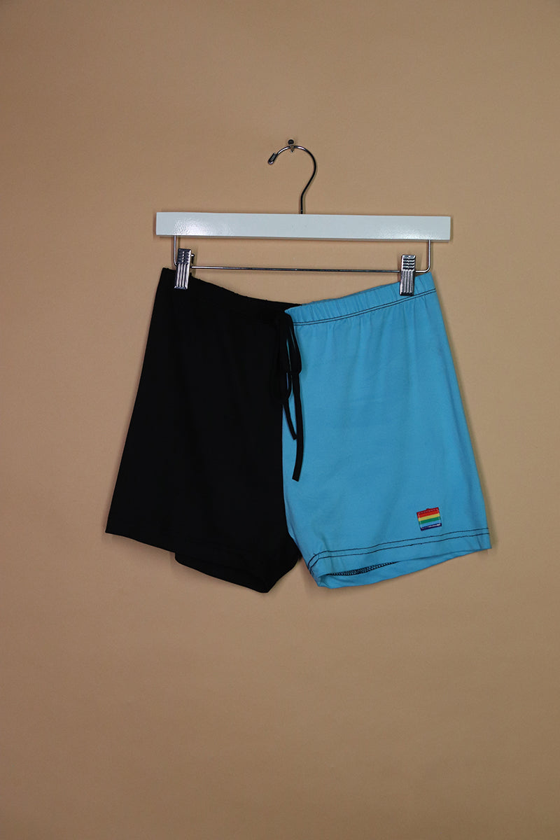 Sample#02151- Mini Rainbow Patch Split Biker Shorts-M