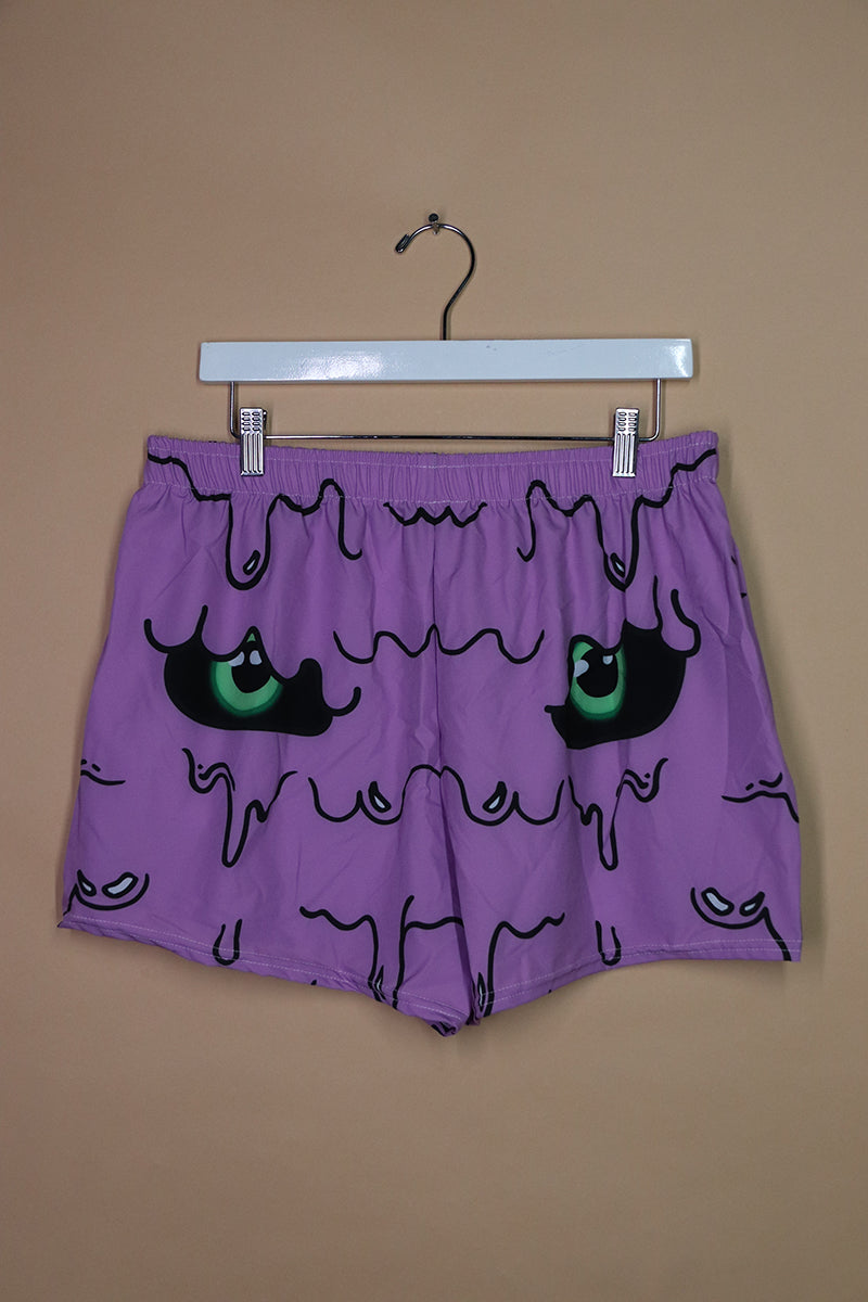 Sample#02165- Goo Monster Purple Athletic Shorts-XL