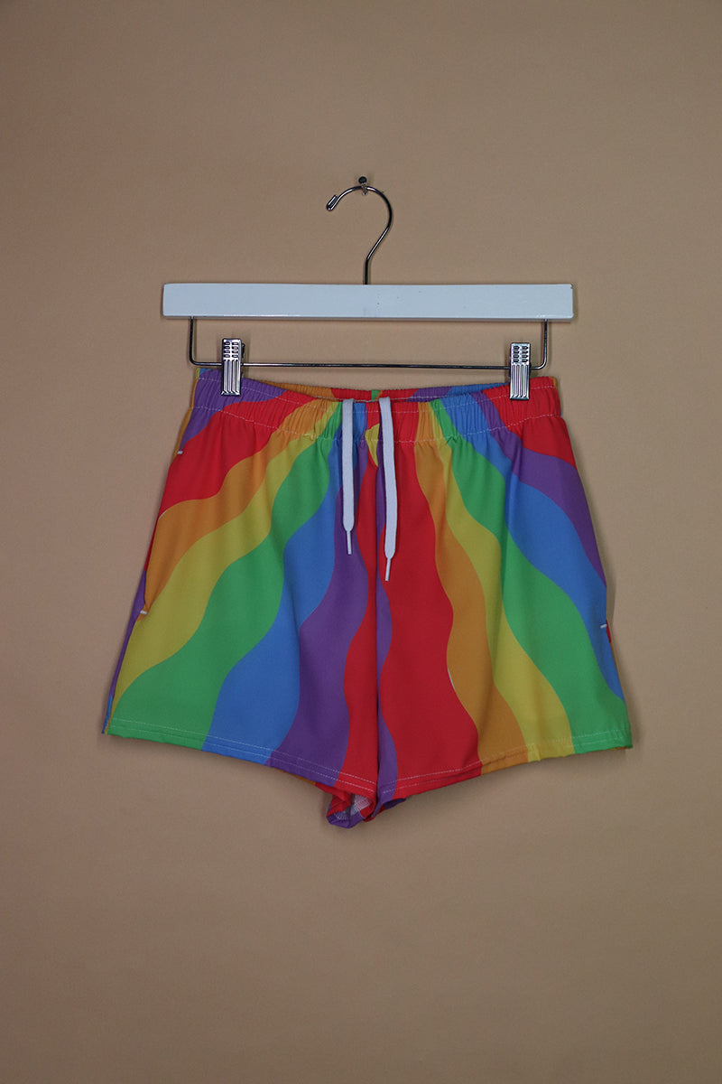 Sample#02172- Rainbow Raves Athletic Shorts-S