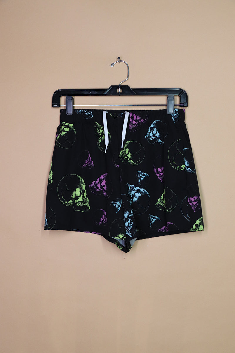 Sample#02175- Neon Skulls Athletic Shorts-S