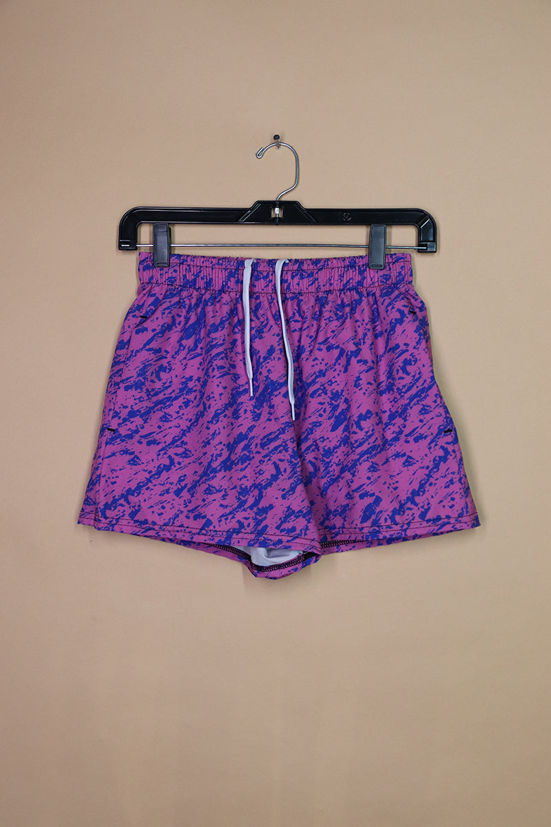 Sample#02177- Nineties Speckled Purple Athletic Shorts-S