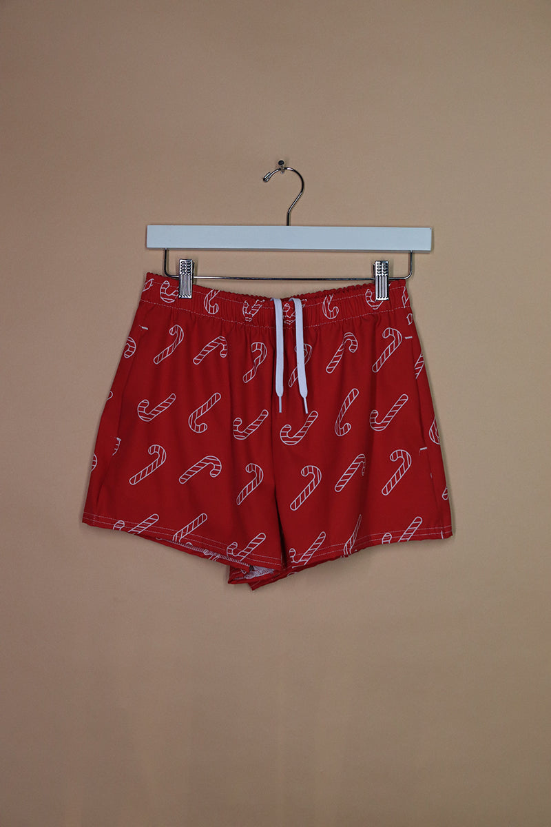 Sample#02197- Candy Canes Athletic Shorts-S