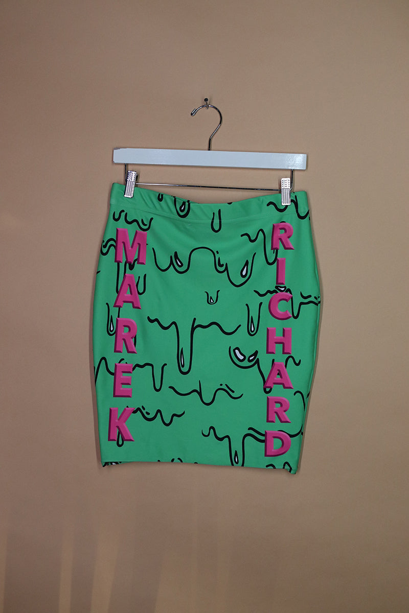 Sample#02213- Logo Slime Fitted Skirt-M