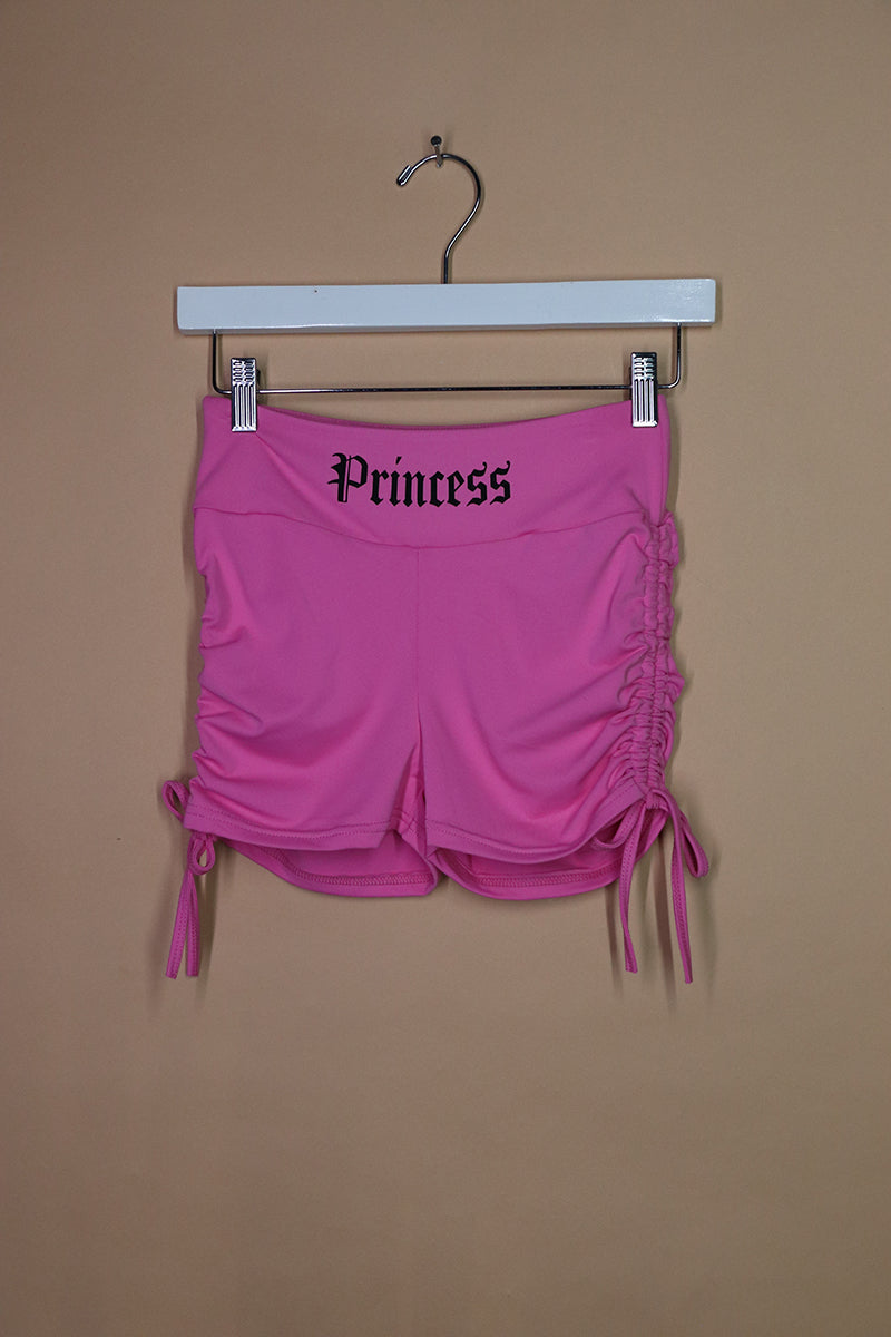 Sample#02219- Princess Pink Rouched Biker Shorts-S