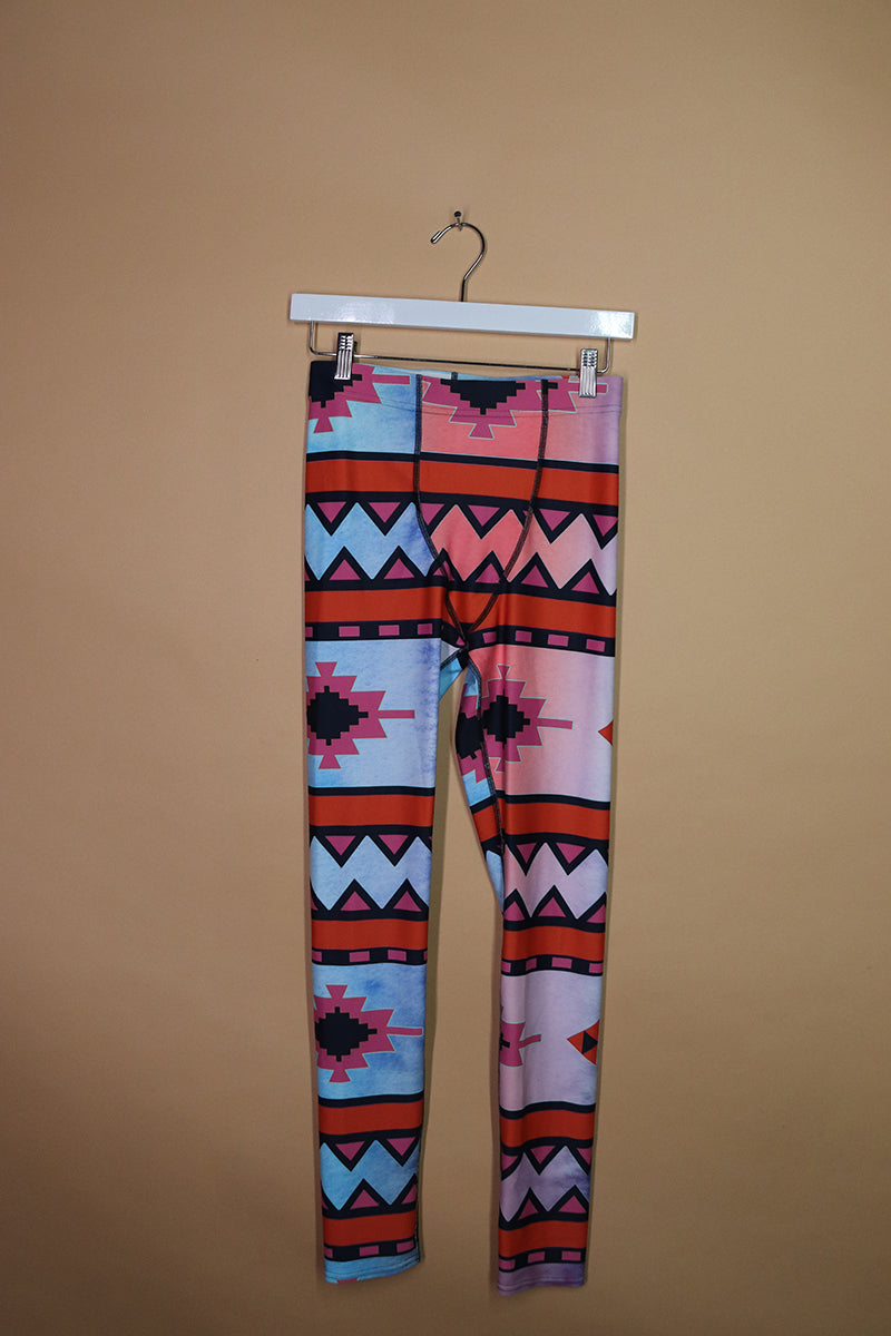 Sample#02221- Festival Geometric Print Tights-S