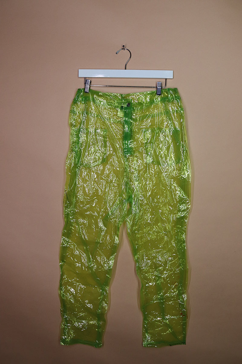 Sample#02237- Clear Green Vinyl Pants-L