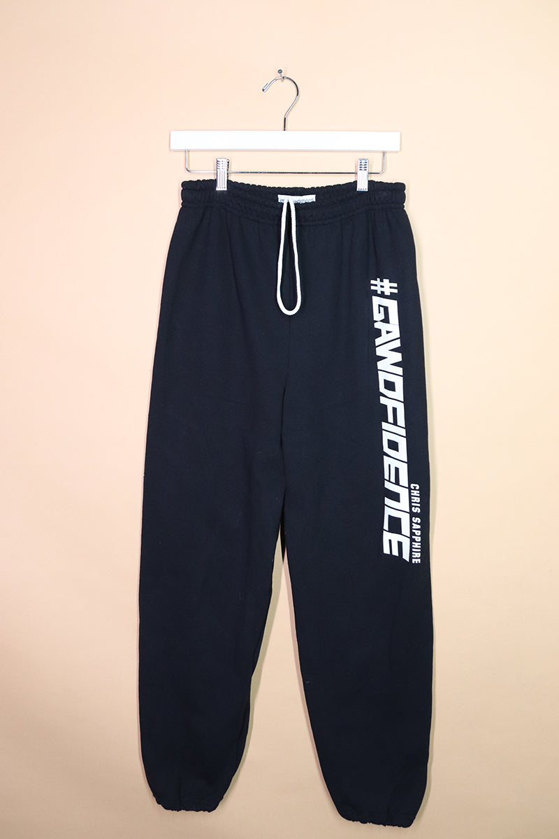 Sample#02264- Gawdfidence Black Sweatpants-S