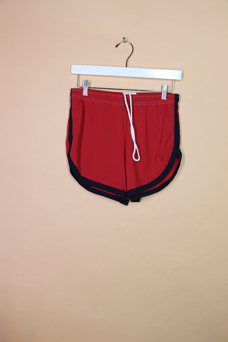 Sample#02276- Pow Patch Red Running Shorts-S