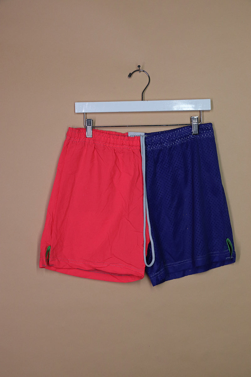 Sample#02291- Royal and Red Split Athletic Shorts-M