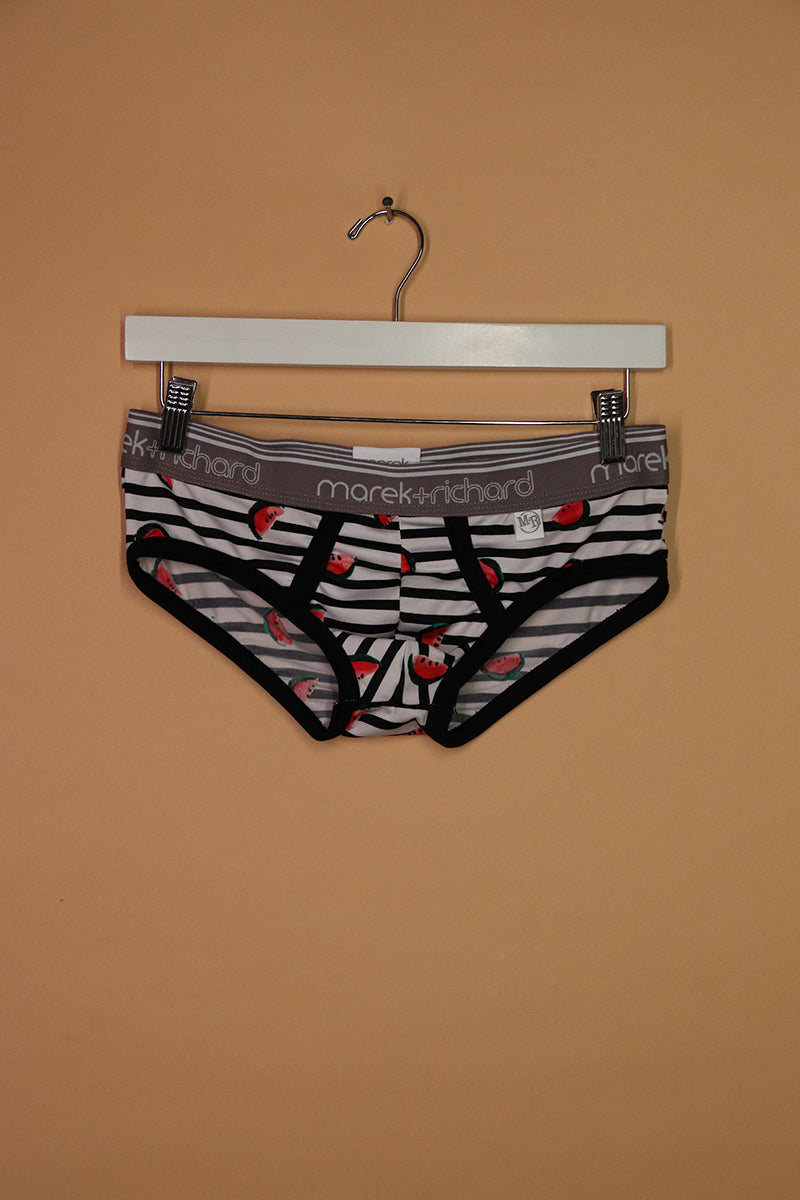 Sample#02354- Watermelon Stripe Brief-S