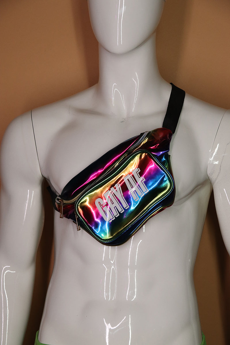 Sample#02540-Gay Af Rainbow Fanny Pack Bum Bag