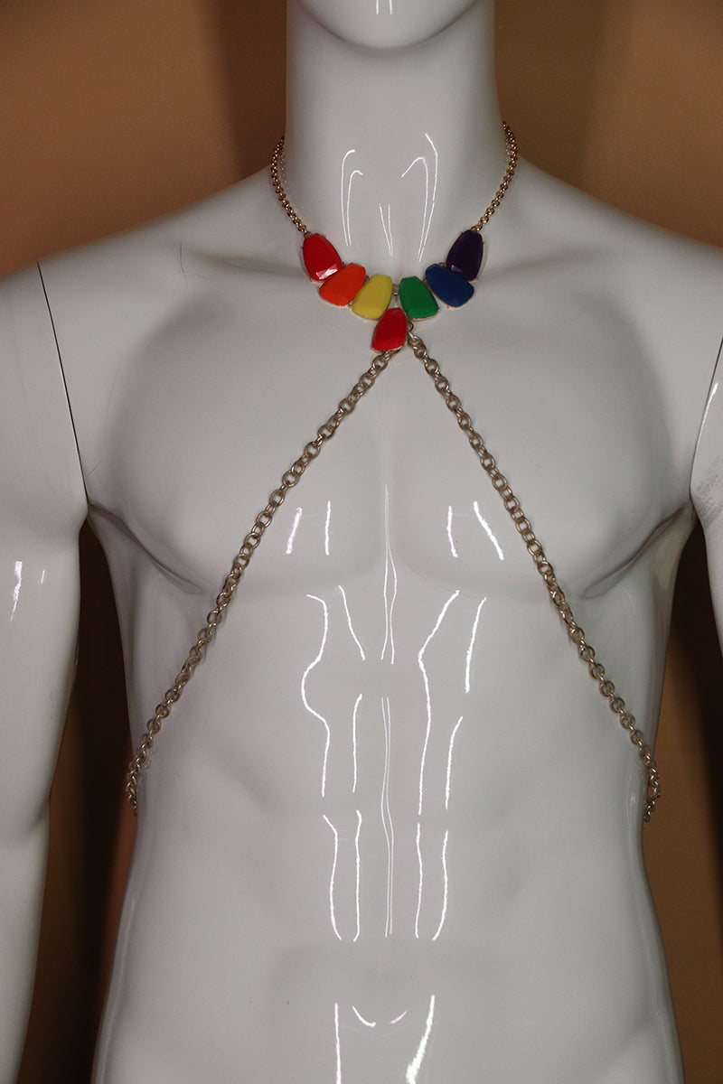 Sample#02576- Rainbow Gemstone Harness