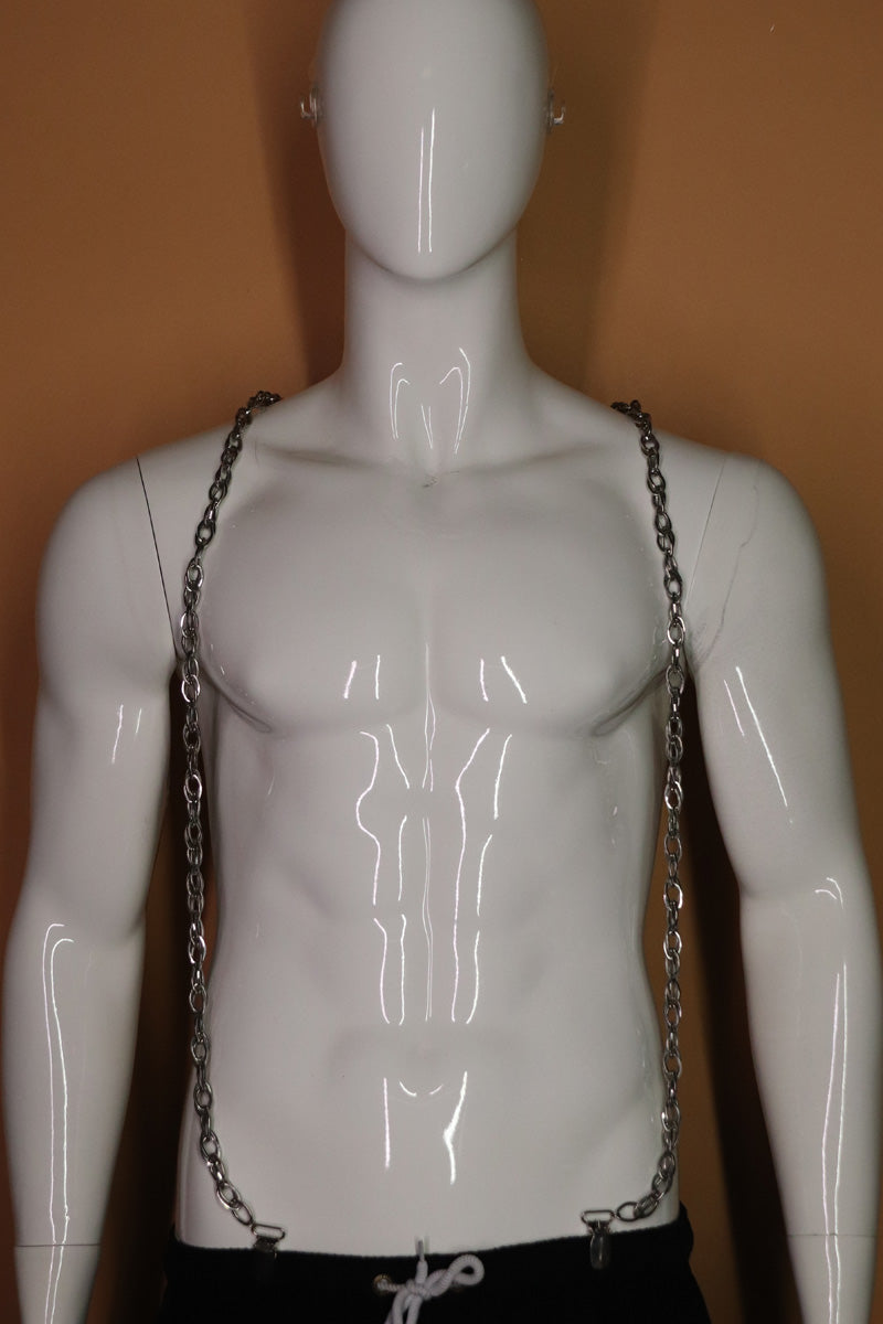 Sample#02580- Silver Chain Suspenders