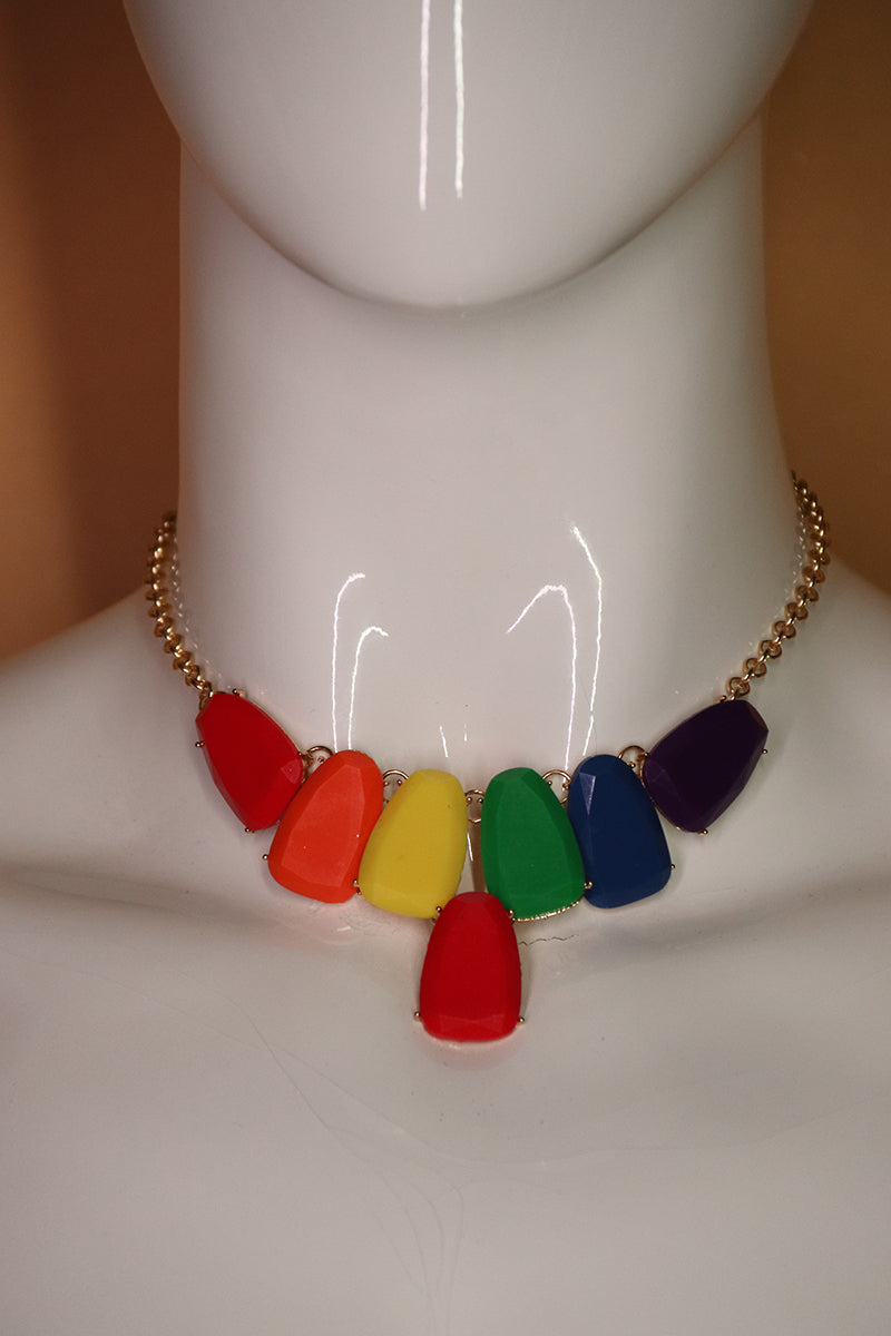 Sample#02651- Rainbow Gemstones Necklace