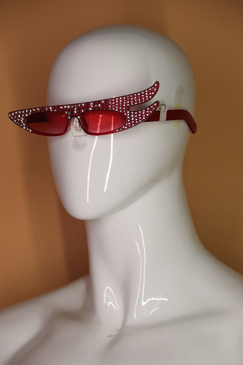 Sample#02710- Side Swoop Red Sunglasses