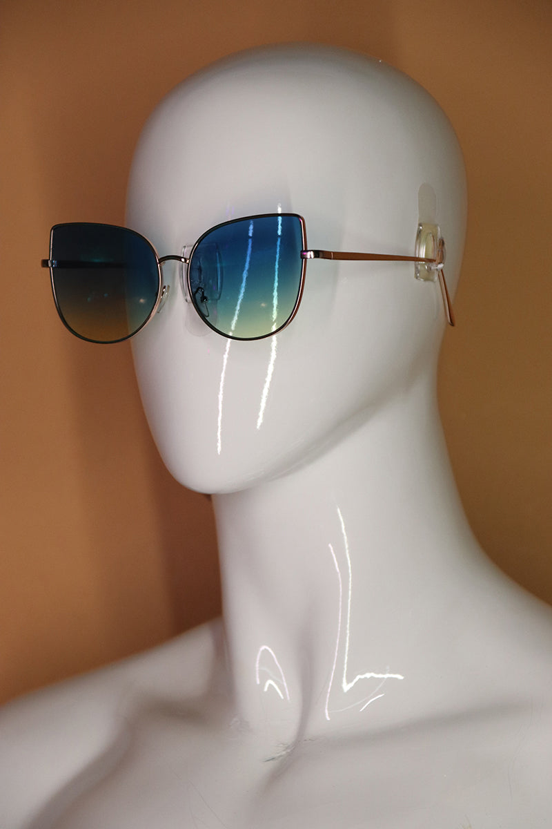 Sample#02720- Blue Cat Eye Sunglasses