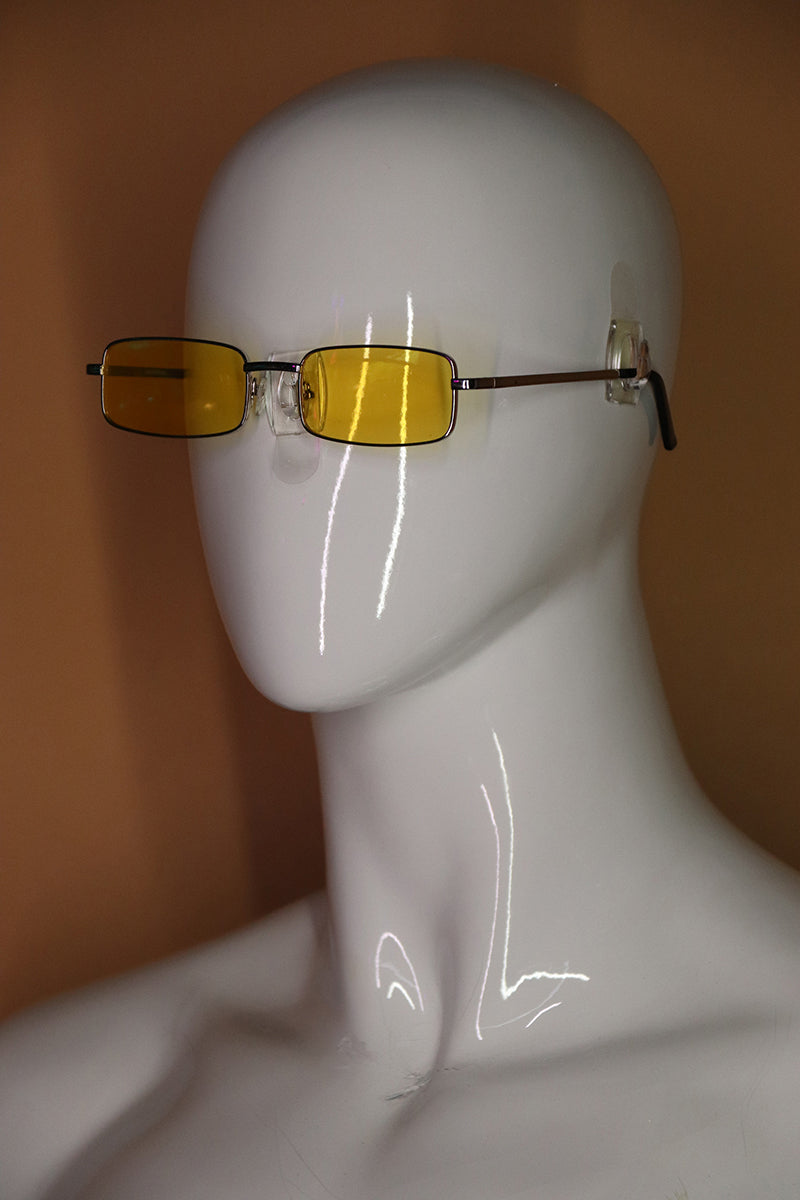 Sample#02729- Rectangle Yellow Sunglasses