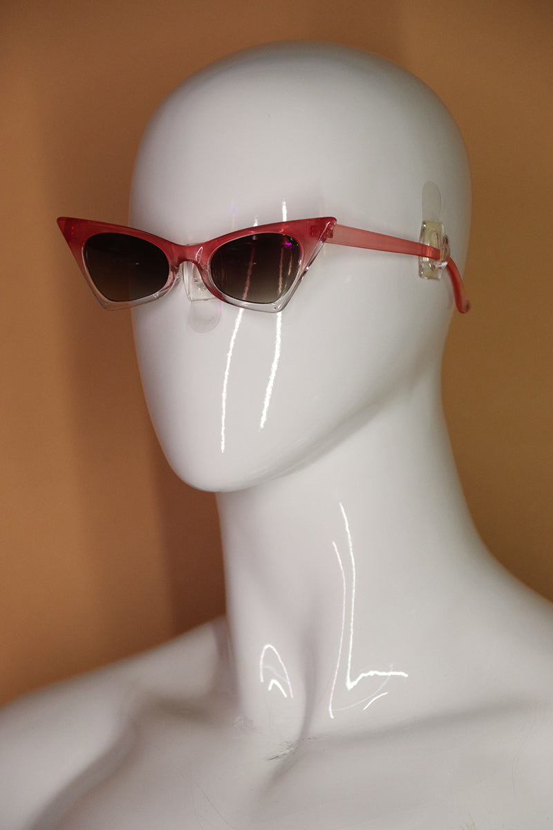 Sample#02756- Cat Eye Split Pink Sunglasses