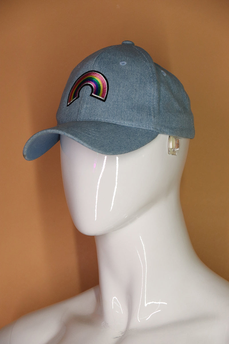 Sample#02780- Rainbow Patch Denim Dad Hat