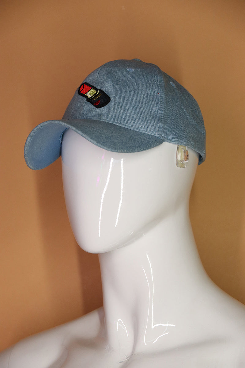 Sample#02788- Lipstick Denim Dad Hat